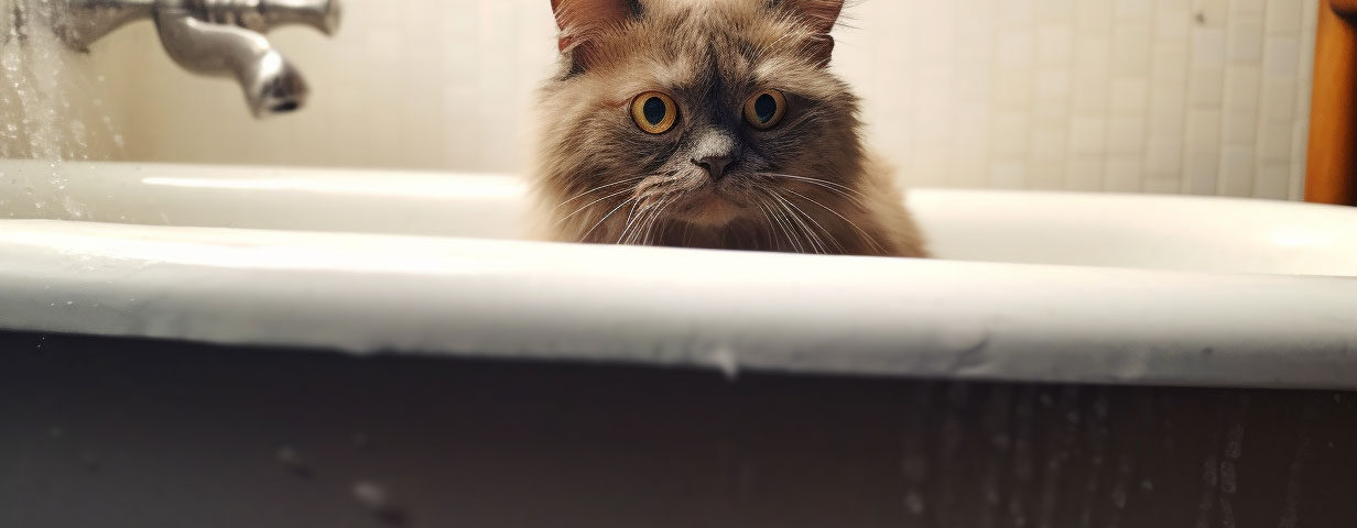 bagno gatto vasca